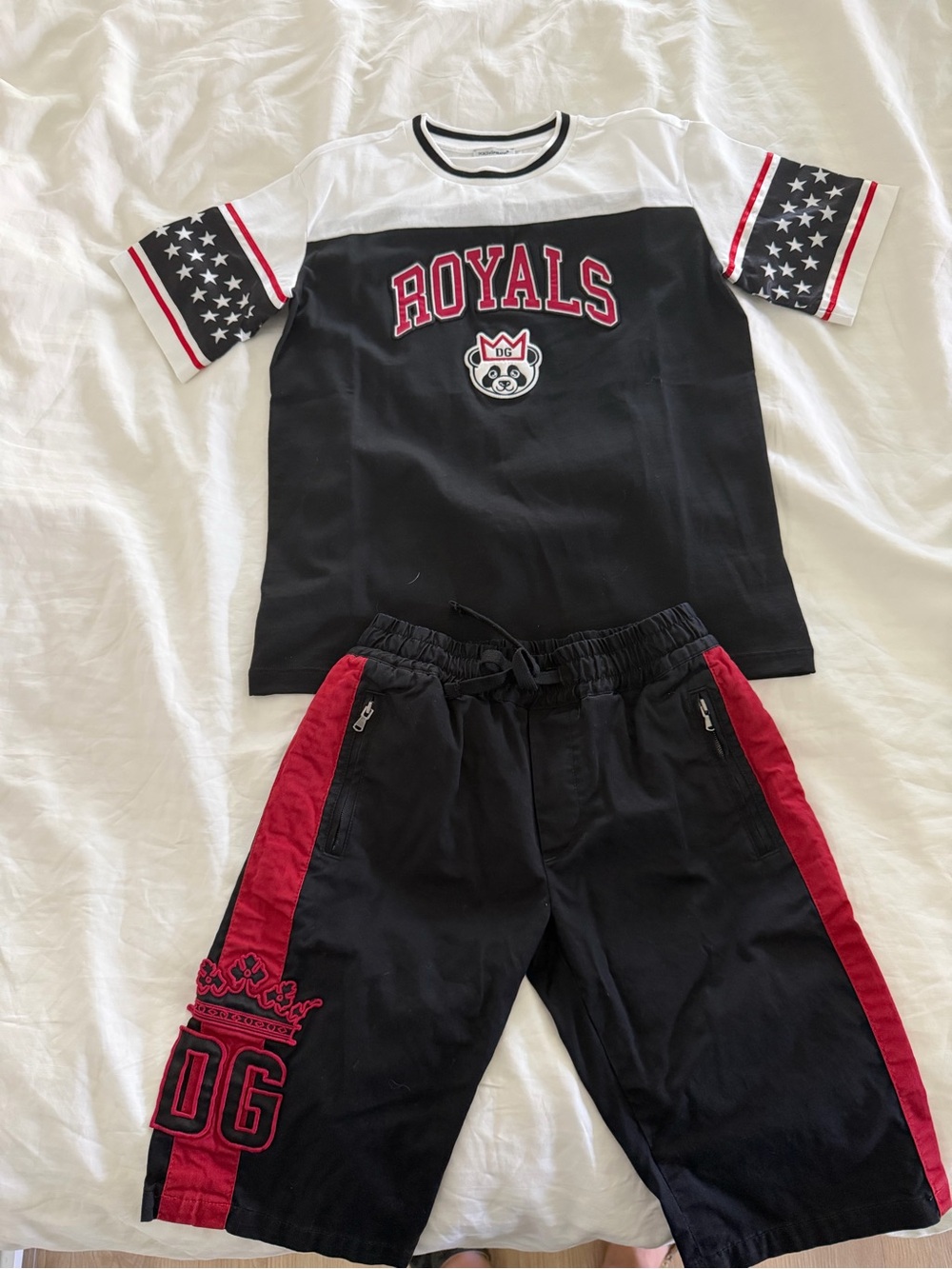 Boys Dolce & Gabbana Black and Red Shorts and t-shirt – Royals Patch